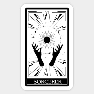 Sorcerer Tarot Card D&D Nat 20 Dungeons & Dragons T-Shirt Black Sticker